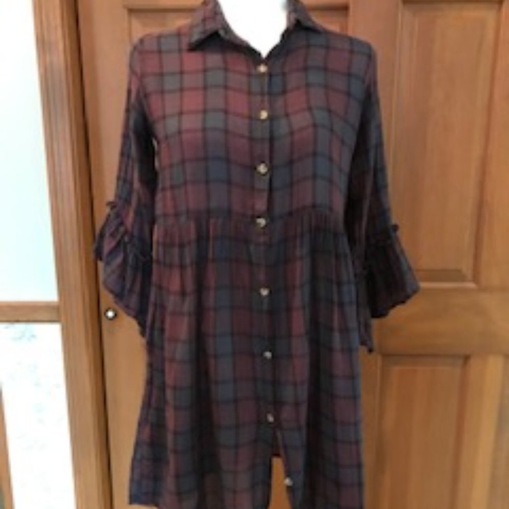 Atun plaid cotton dress Med
